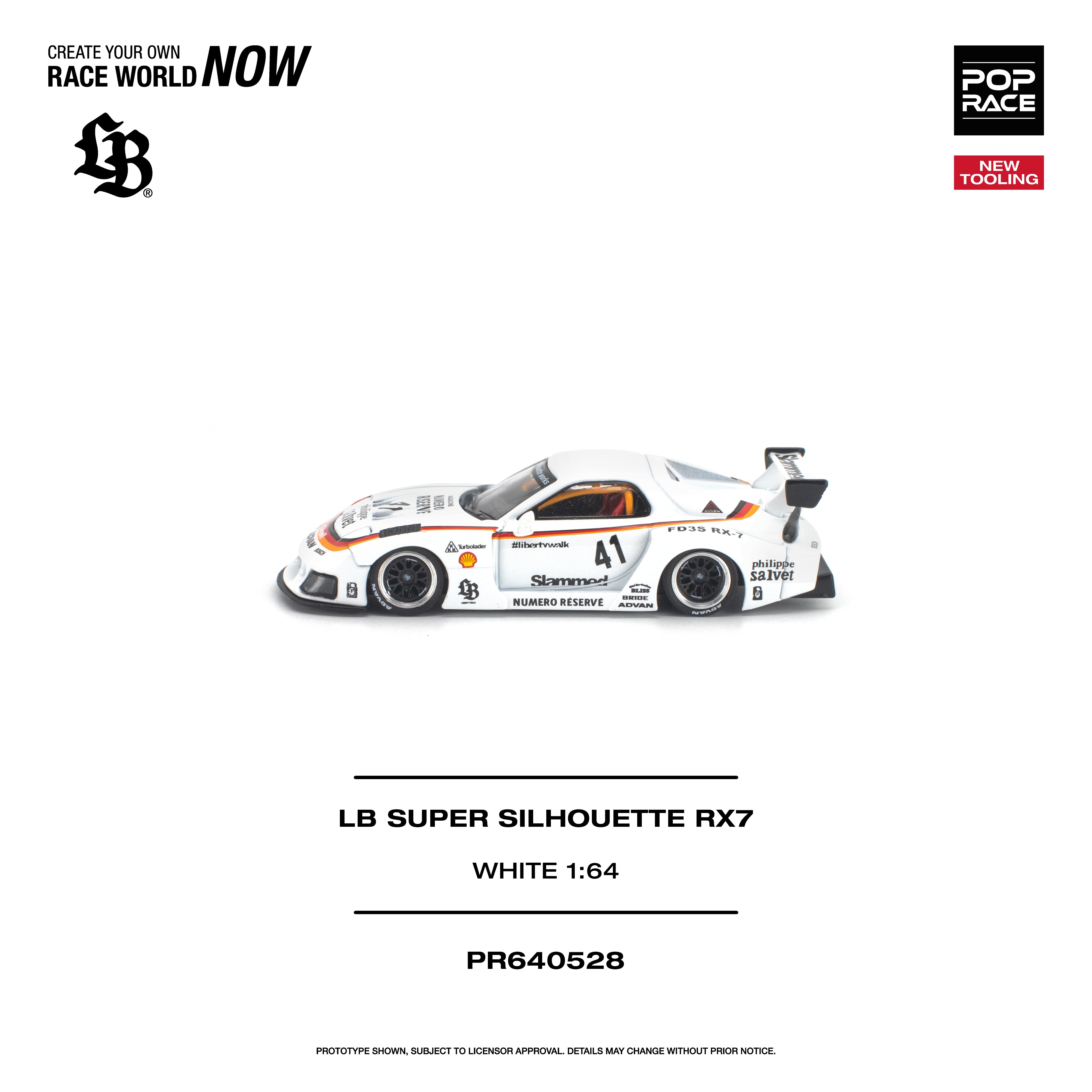 *PRE-ORDER* LB Super Silhouette RX7 (FD3S), 1:64 Scale (White)