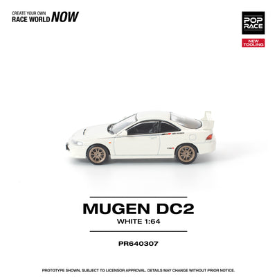 Premium scale diecast model car  – *PRE-ORDER* Mugen DC2 New Tooling, 1:64 Scale (White) Collectible