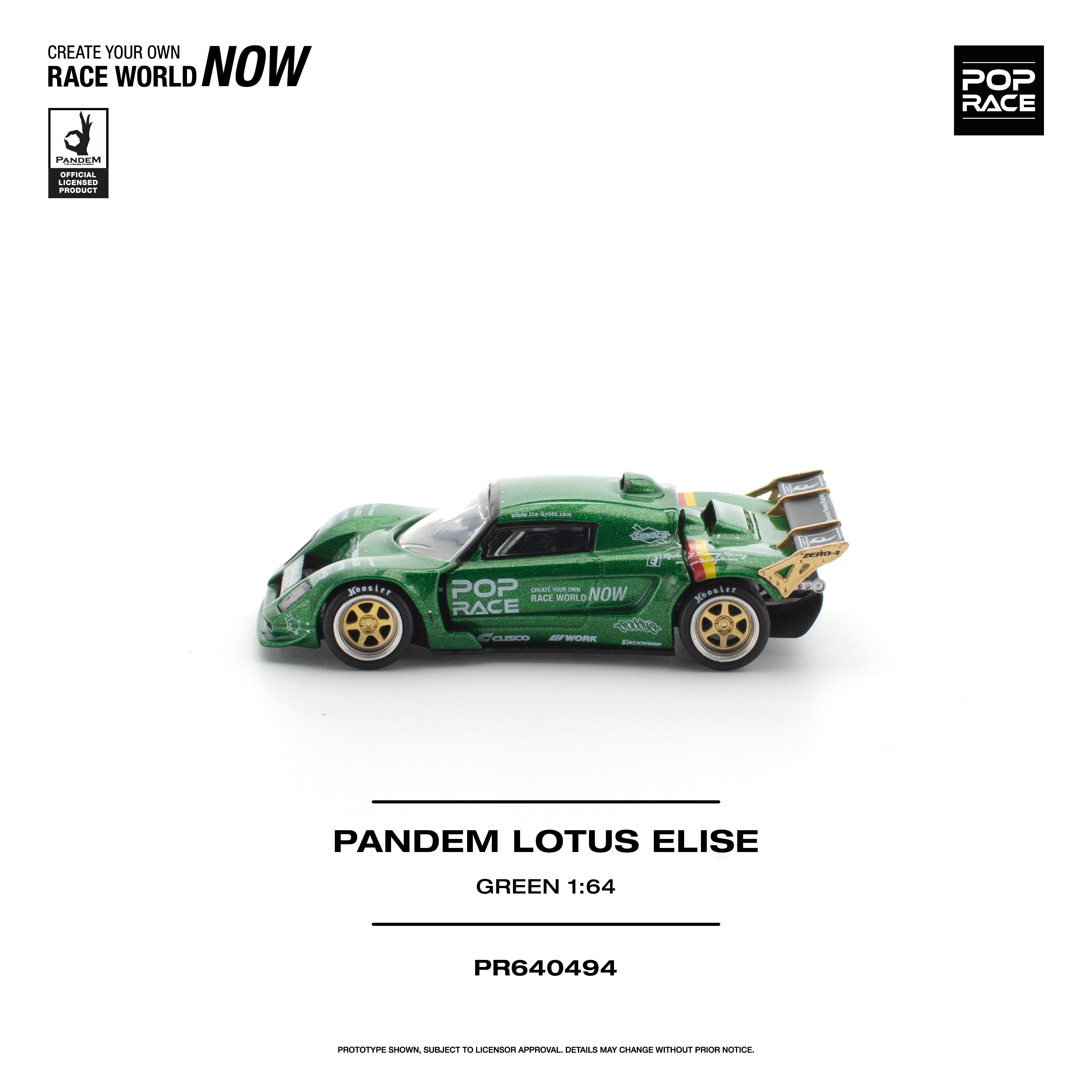*PRE-ORDER* Pandem Lotus Elise, 1:64 Scale (Green)