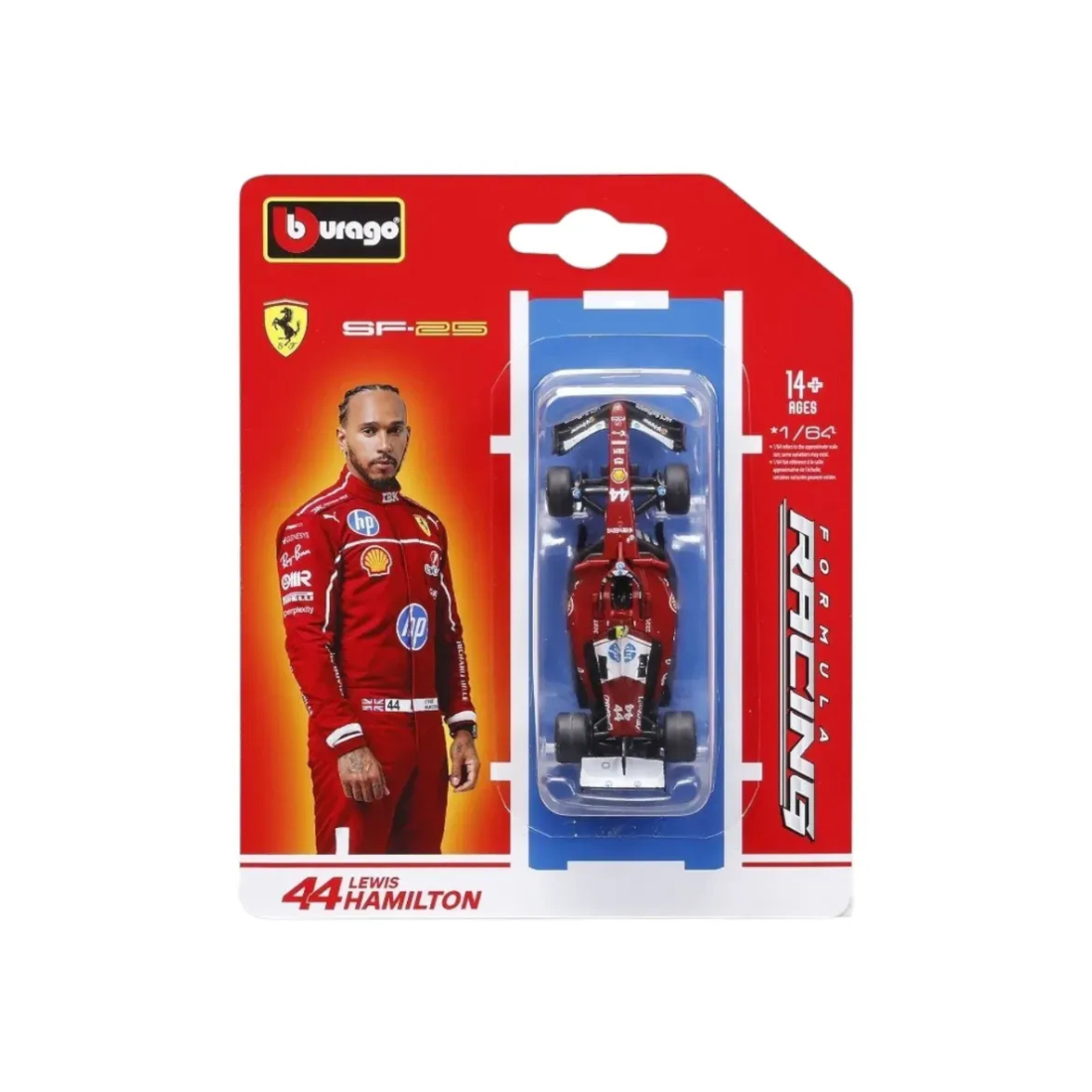 F1 Formula Racing #44 SF25 (Lewis Hamilton), 1:64 Scale (Maroon)
