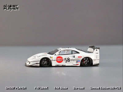 LBWK Ferrari F40 #58, (Limited to 499) 1:64 Scale (White)