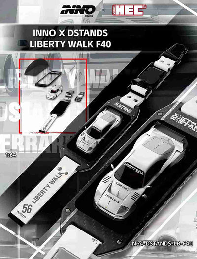 Premium scale diecast model car  – *PRE-ORDER* *HEC 2026* Liberty Walk F40 Dstands, 1:64 Scale Collectible