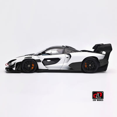 Premium scale diecast model car  – McLaren Senna GTR, 1:18 Scale (White) Collectible