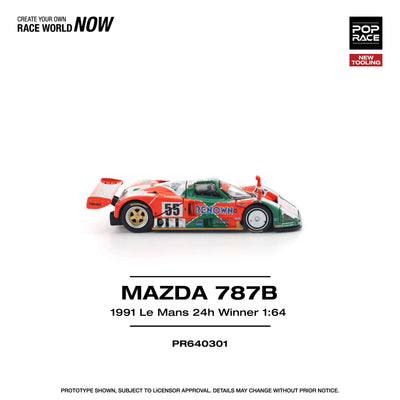 Premium scale diecast model car  – Mazda 787B Le Mans 1991, 1:64 Scale (Black) Collectible