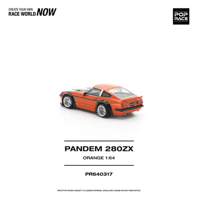 Premium scale diecast model car  – *PRE-ORDER* Pandem 280ZX, 1:64 Scale (Orange) Collectible