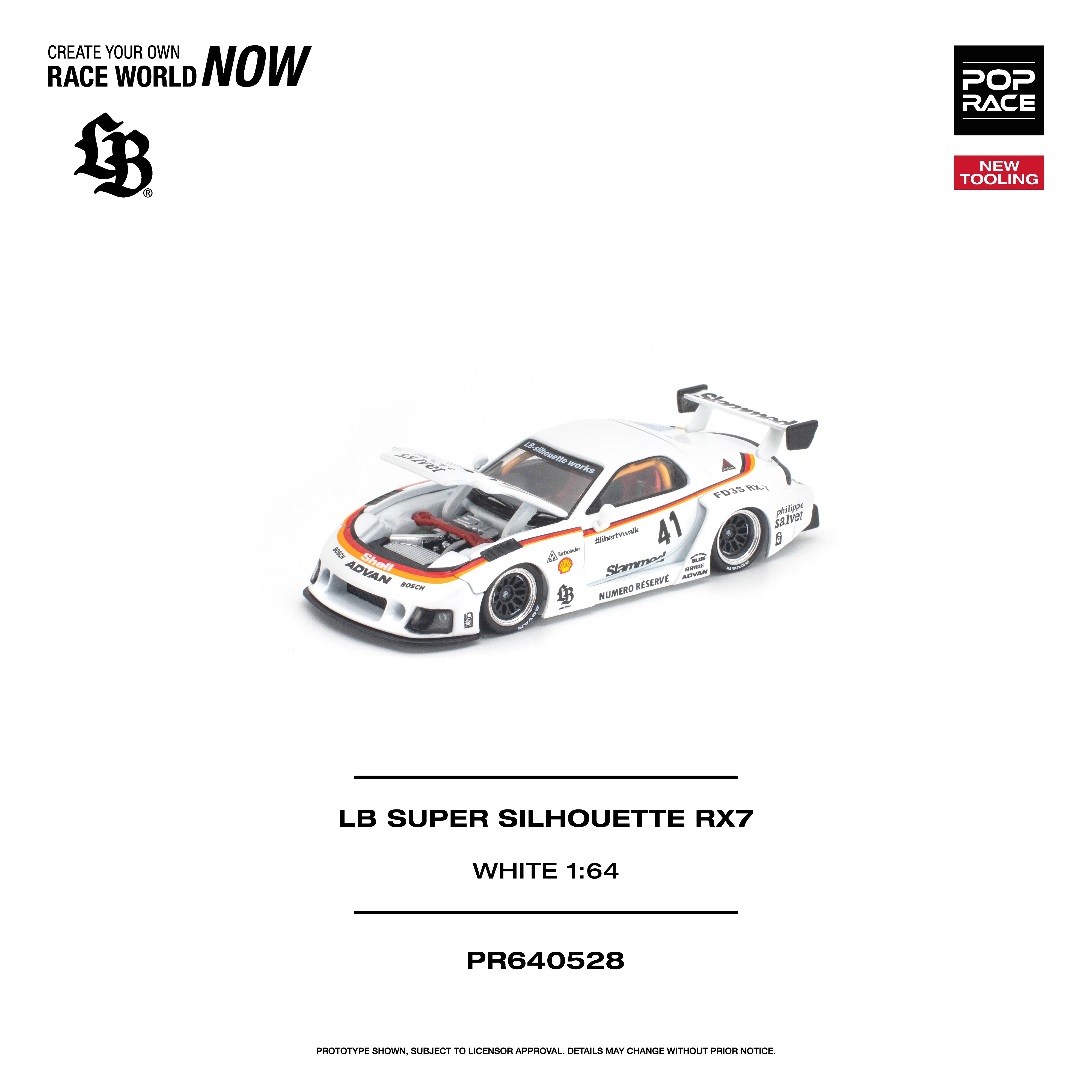 *PRE-ORDER* LB Super Silhouette RX7 (FD3S), 1:64 Scale (White)