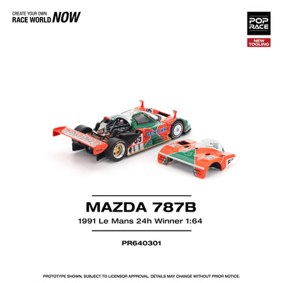 Premium scale diecast model car  – Mazda 787B Le Mans 1991, 1:64 Scale (Black) Collectible