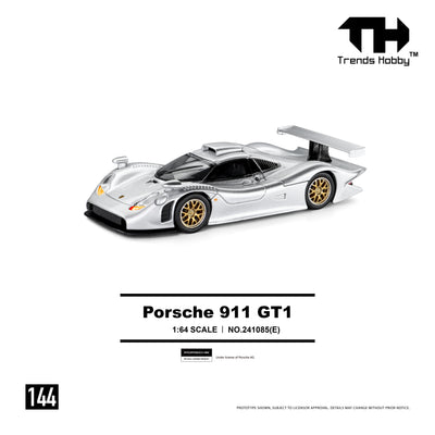 *PRE-ORDER* Porsche 911 GT1 1998, 1:64 Scale (Silver)
