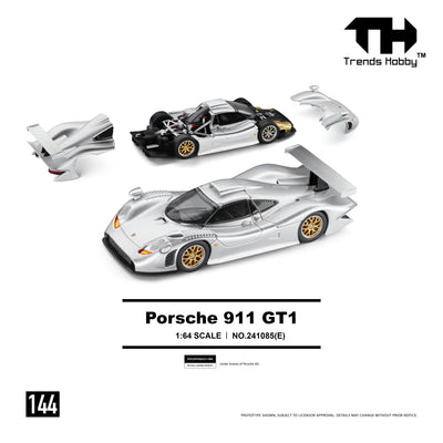 *PRE-ORDER* Porsche 911 GT1 1998, 1:64 Scale (Silver)