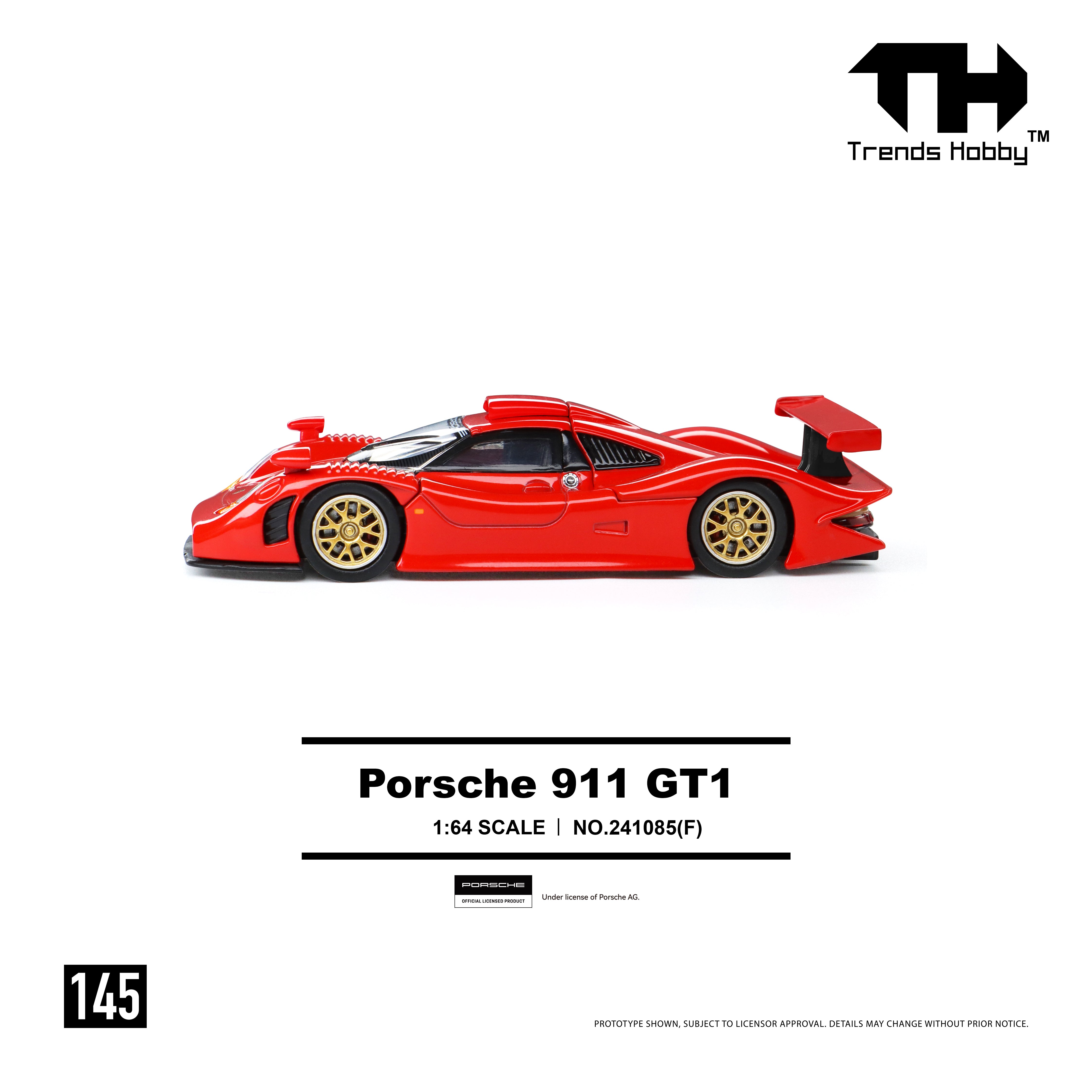 *PRE-ORDER* Porsche 911 GT1 199, 1:64 Scale (Red)