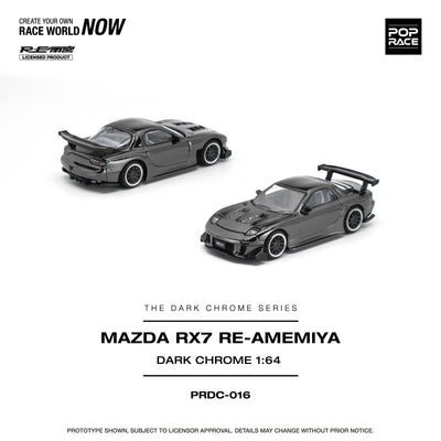 *PRE-ORDER* Mazda RX-7 Re-Amemiya, 1:64 Scale (Dark Chrome)