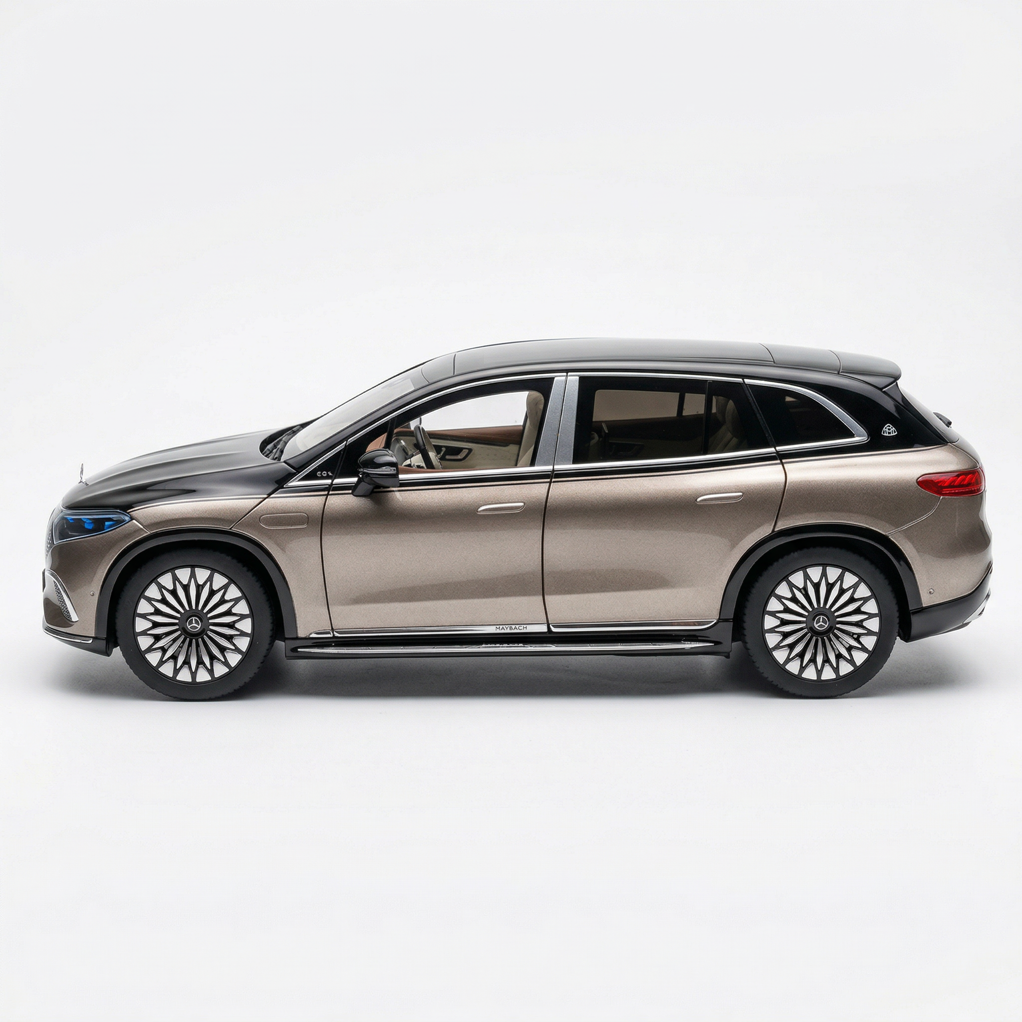 Premium scale diecast model car  – Mercedes-Maybach EQS SUV, 1:18 Scale (Brown-onyxblack) Collectible