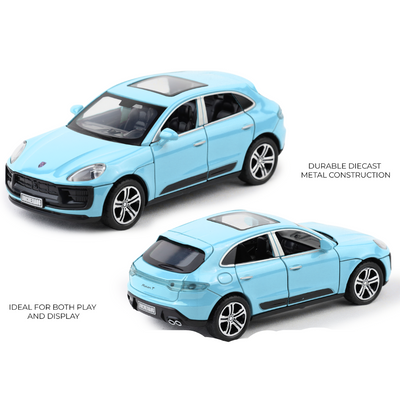 Porsche Macan - Light, Sound with Openable Doors, 1:32 Scale (Blue)