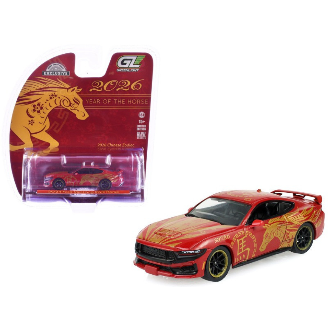 *PRE-ORDER* Ford Mustang Dark Horse 2024 - Chinese Zodiac 2026 Year of the Horse (Hobby Exclusive), 1:64 Scale
