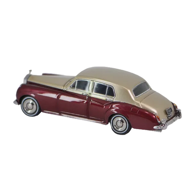 Premium scale diecast model car  – Rolls Royce Silver Cloud 1955, 1:64 Scale (Burgundy & Beige) Collectible