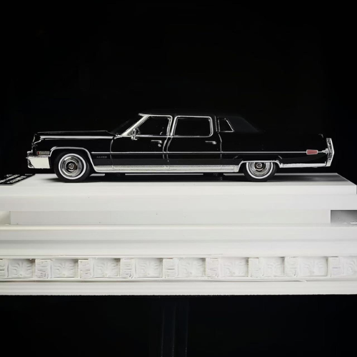 Premium scale diecast model car  – *HEC 2026* Cadillac Fleetwood 75, 1:64 Scale (Black) Collectible
