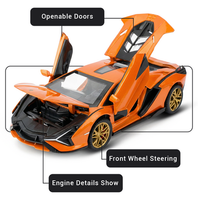 Lamborghini - Light, Sound with Openable Doors, 1:24 Scale (Orange)