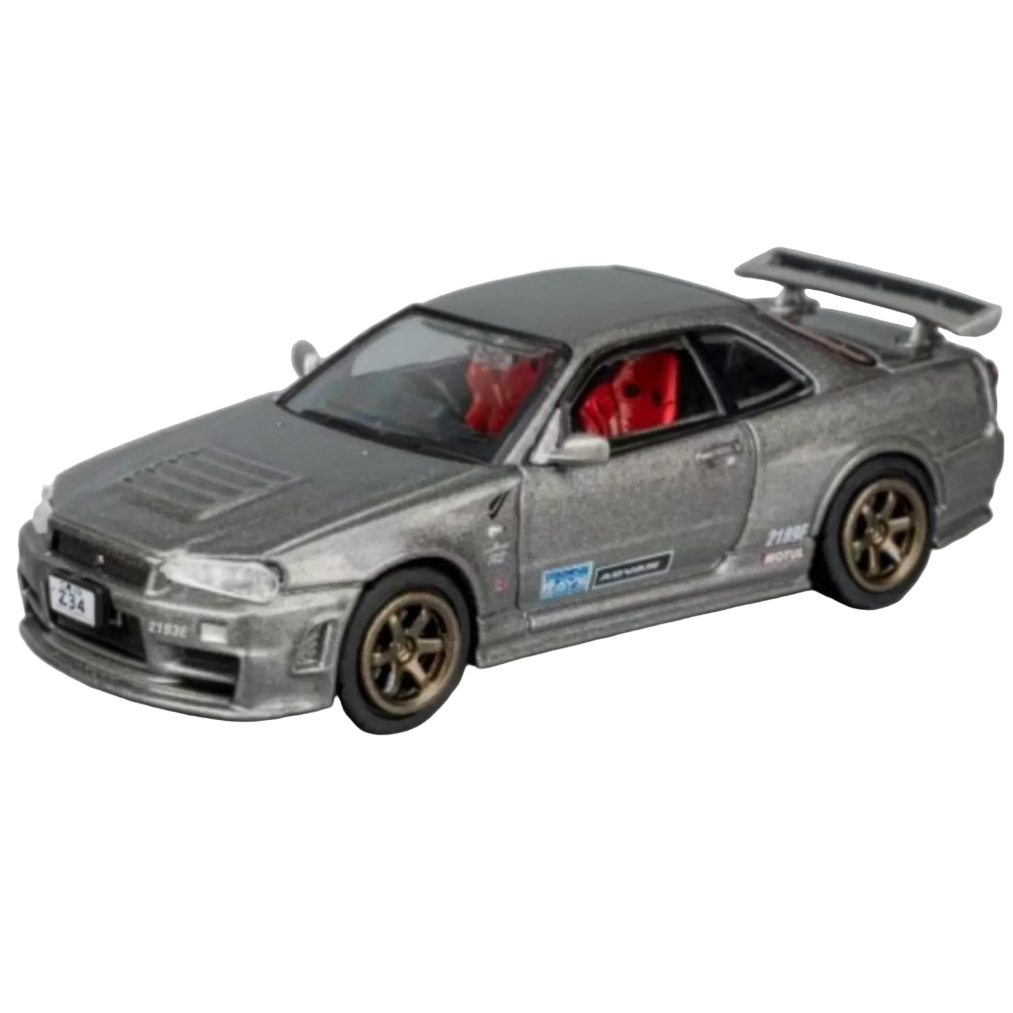 Premium scale diecast model car  – Nismo GT-R Z UNE (R34) RHD, 1:64 Scale (Grey) Collectible