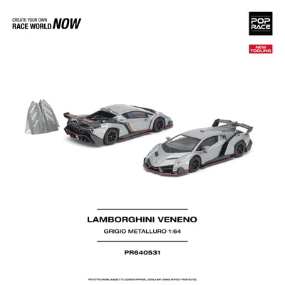 *PRE-ORDER* Lamborghini Veneno Grigio Metalluro, 1:64 Scale