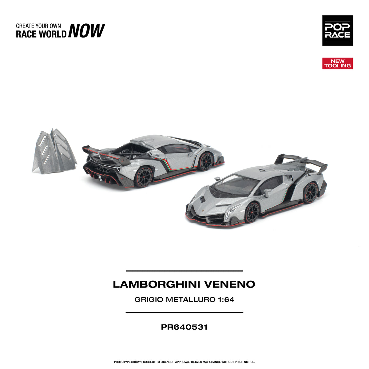 *PRE-ORDER* Lamborghini Veneno Grigio Metalluro, 1:64 Scale