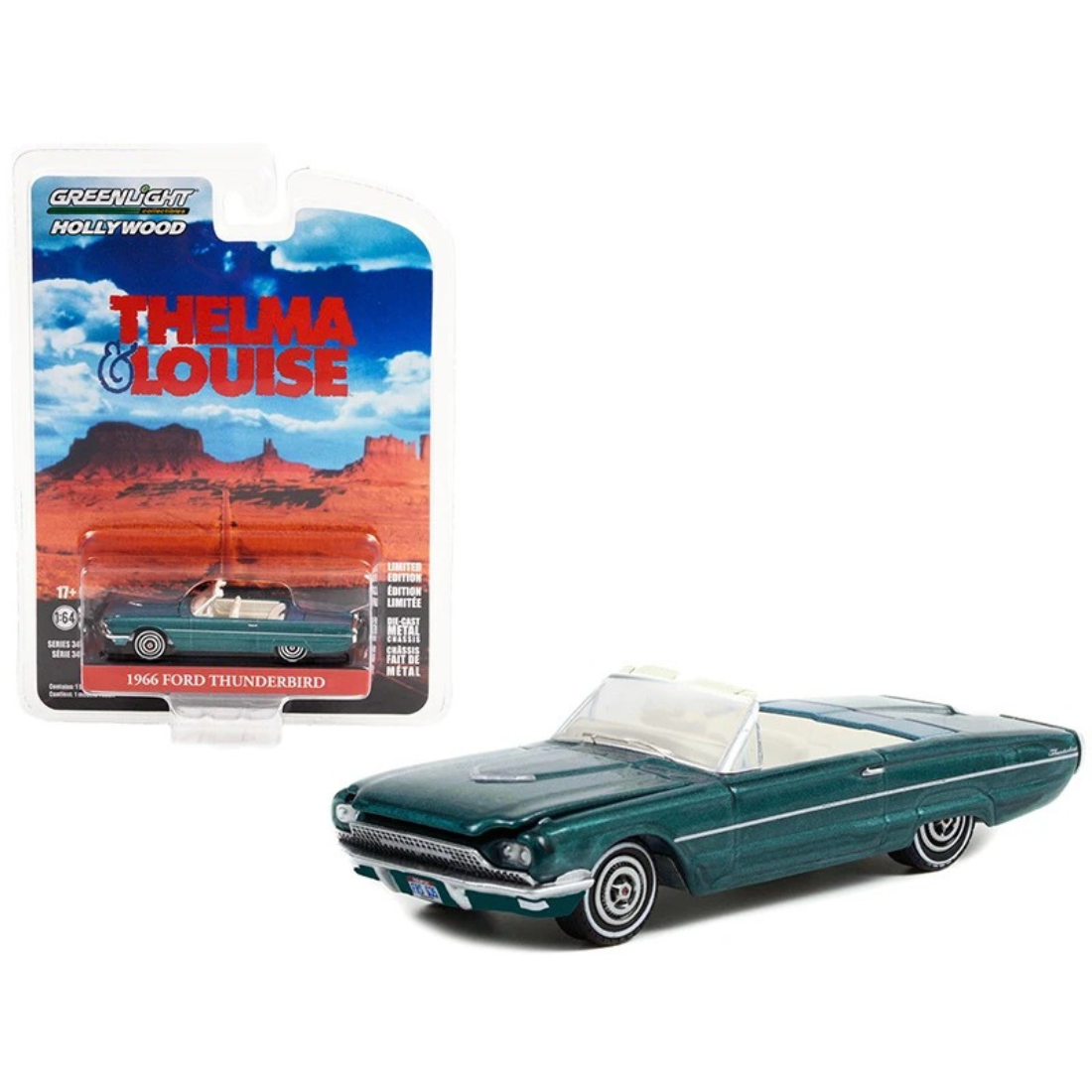 *PRE-ORDER* Thelma & Louise (1991) - 1966 Ford Thunderbird Convertible Solid Pack, 1:64 Scale