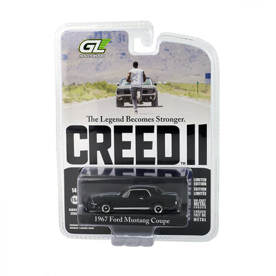 *PRE-ORDER* Hollywood Series 35 - Creed II (2018) - Adonis Creed's 1967 Ford Mustang Coupe  - Black with White Stripes Solid Pack, 1:64 Scale
