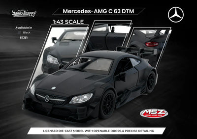 Premium scale diecast model car  – Mercedes-AMG C 63 DTM, 1:43 Scale (Black) Collectible