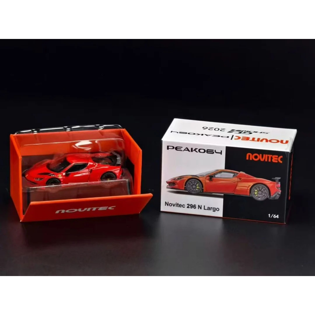 Ferrari Novitec. 296 N largo, 1:64 Scale Red