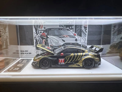 Nissan GT-R R35 LBWK Widebody, Skeleton Dinosaur Livery (DKA-099) Chance of Chase, 1:64 Scale