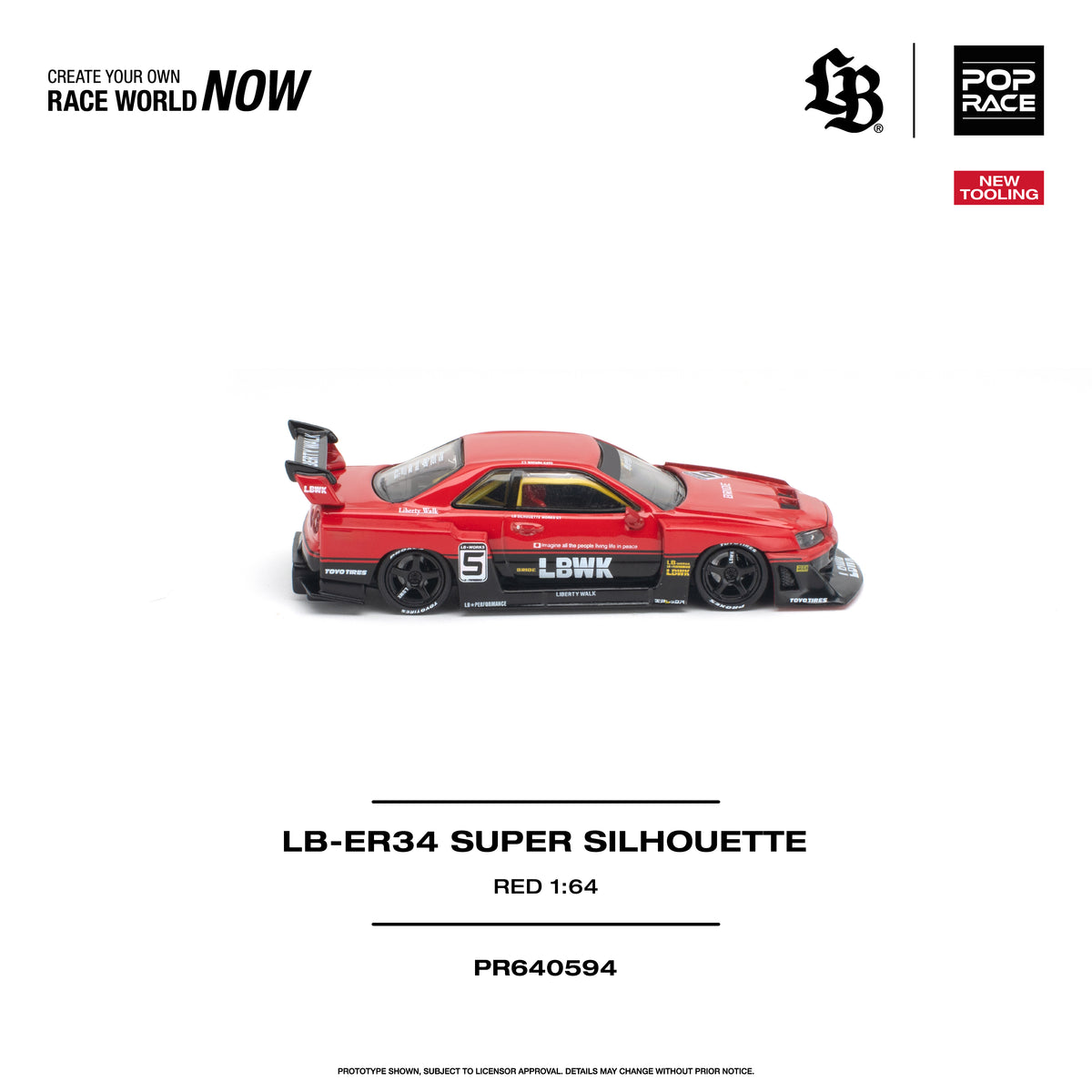 *PRE-ORDER* Liberty Walk - ER34 Super Silhouette, 1:64 Scale (Red)