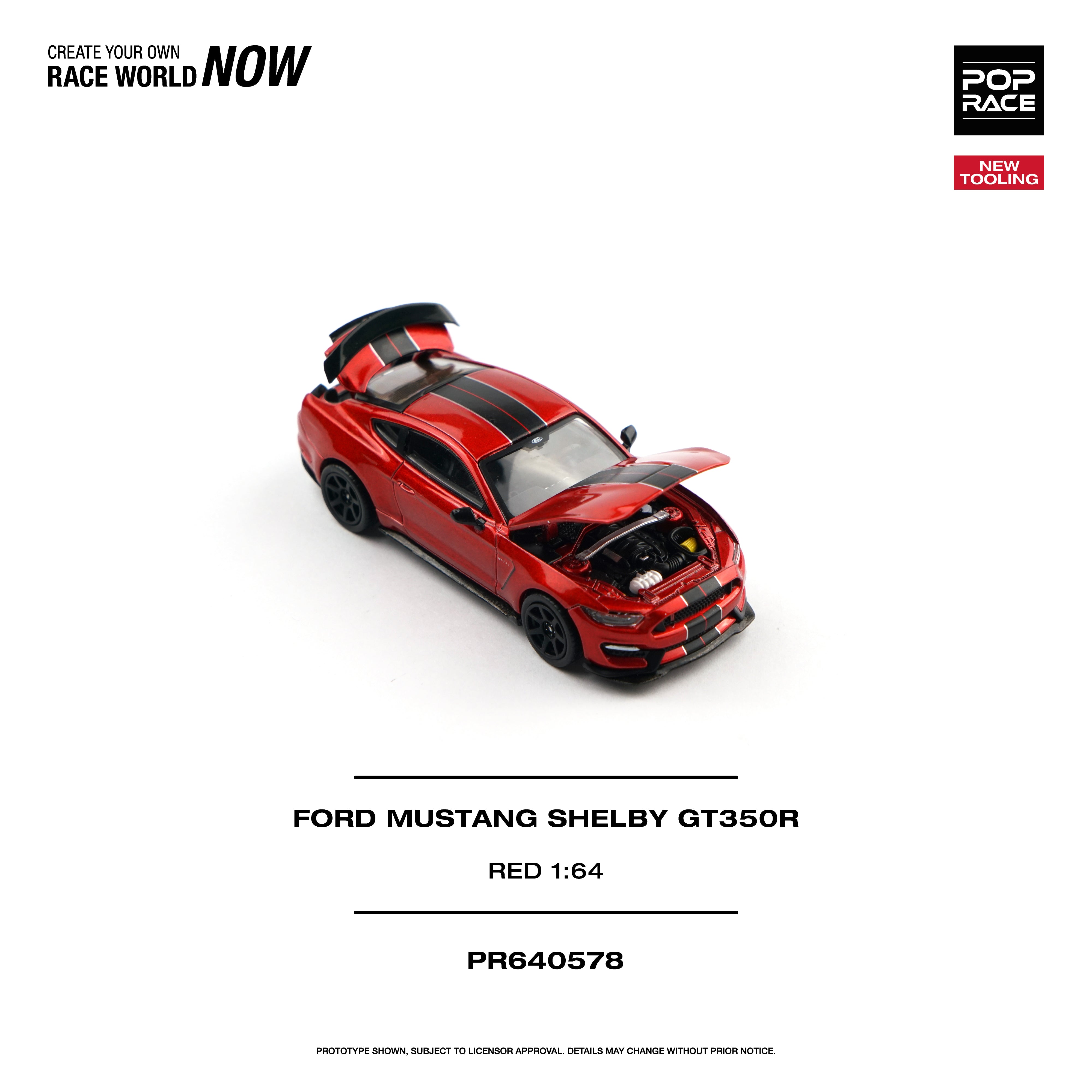 *PRE-ORDER* Ford Mustang Shelby GT350R Race, 1:64 Scale (Red)