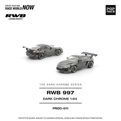 Premium scale diecast model car  – *PRE-ORDER* RWB 997, 1:64 Scale (Dark Chrome) Collectible