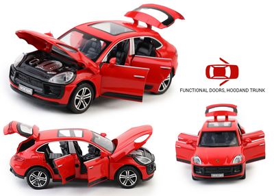 Porsche Macan - Light, Sound with Openable Doors, 1:32 Scale (Red)