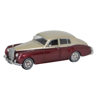Premium scale diecast model car  – Rolls Royce Silver Cloud 1955, 1:64 Scale (Burgundy & Beige) Collectible