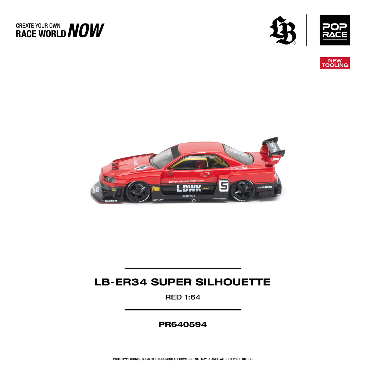 *PRE-ORDER* Liberty Walk - ER34 Super Silhouette, 1:64 Scale (Red)