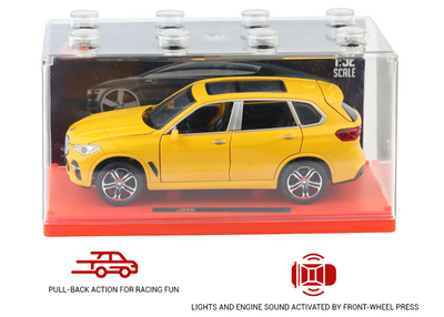 BMW X5 - Light, Sound with Openable Doors, 1:32 Scale (Yellow)