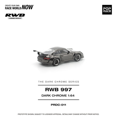 Premium scale diecast model car  – *PRE-ORDER* RWB 997, 1:64 Scale (Dark Chrome) Collectible