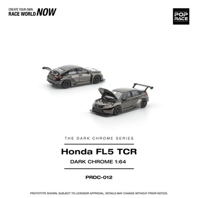 Premium scale diecast model car  – *PRE-ORDER* Honda Civic Fl5 TCR, 1:64 Scale (Dark Chrome) Collectible