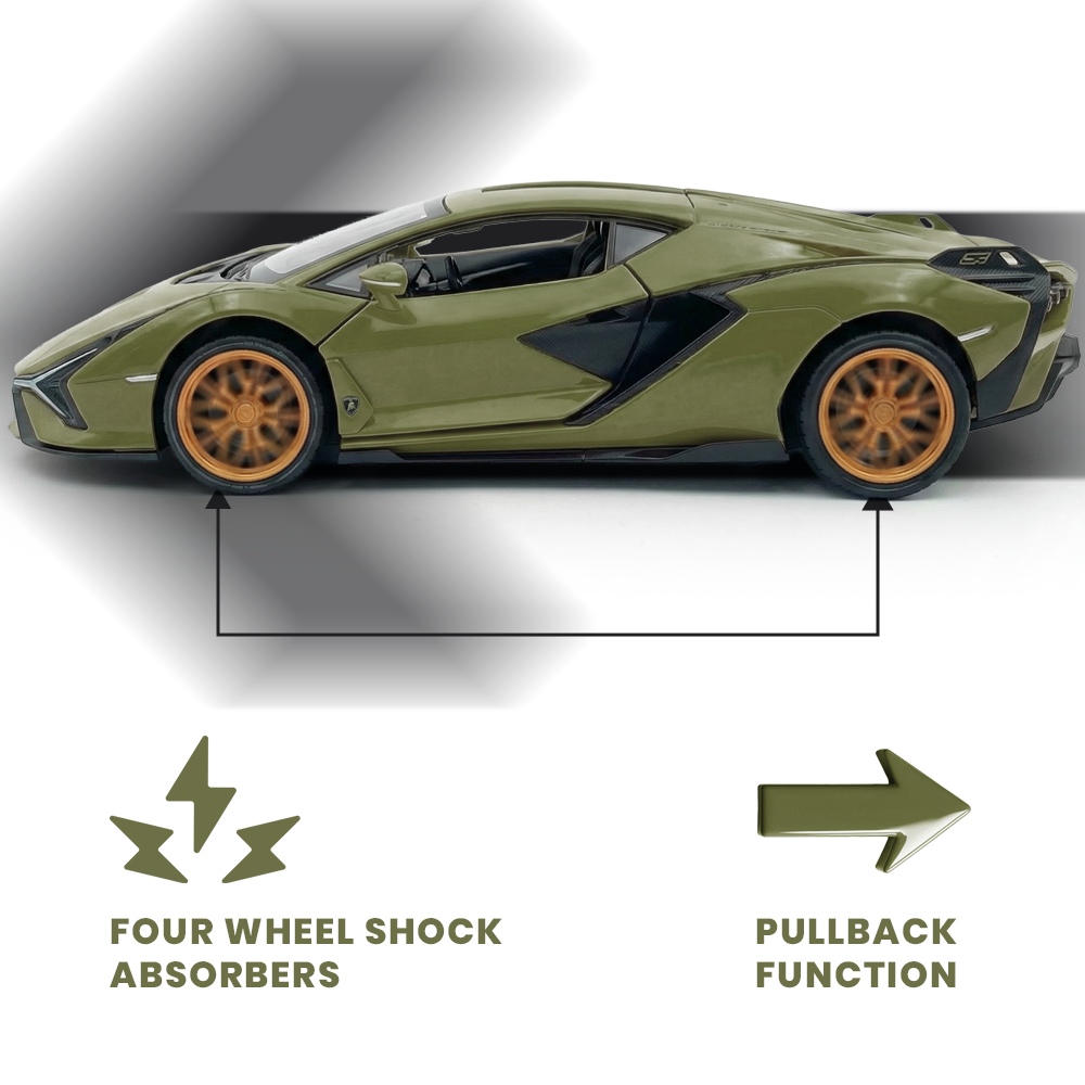 Lamborghini - Light, Sound with Openable Doors, 1:24 Scale (Green)
