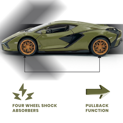 Lamborghini - Light, Sound with Openable Doors, 1:24 Scale (Green)