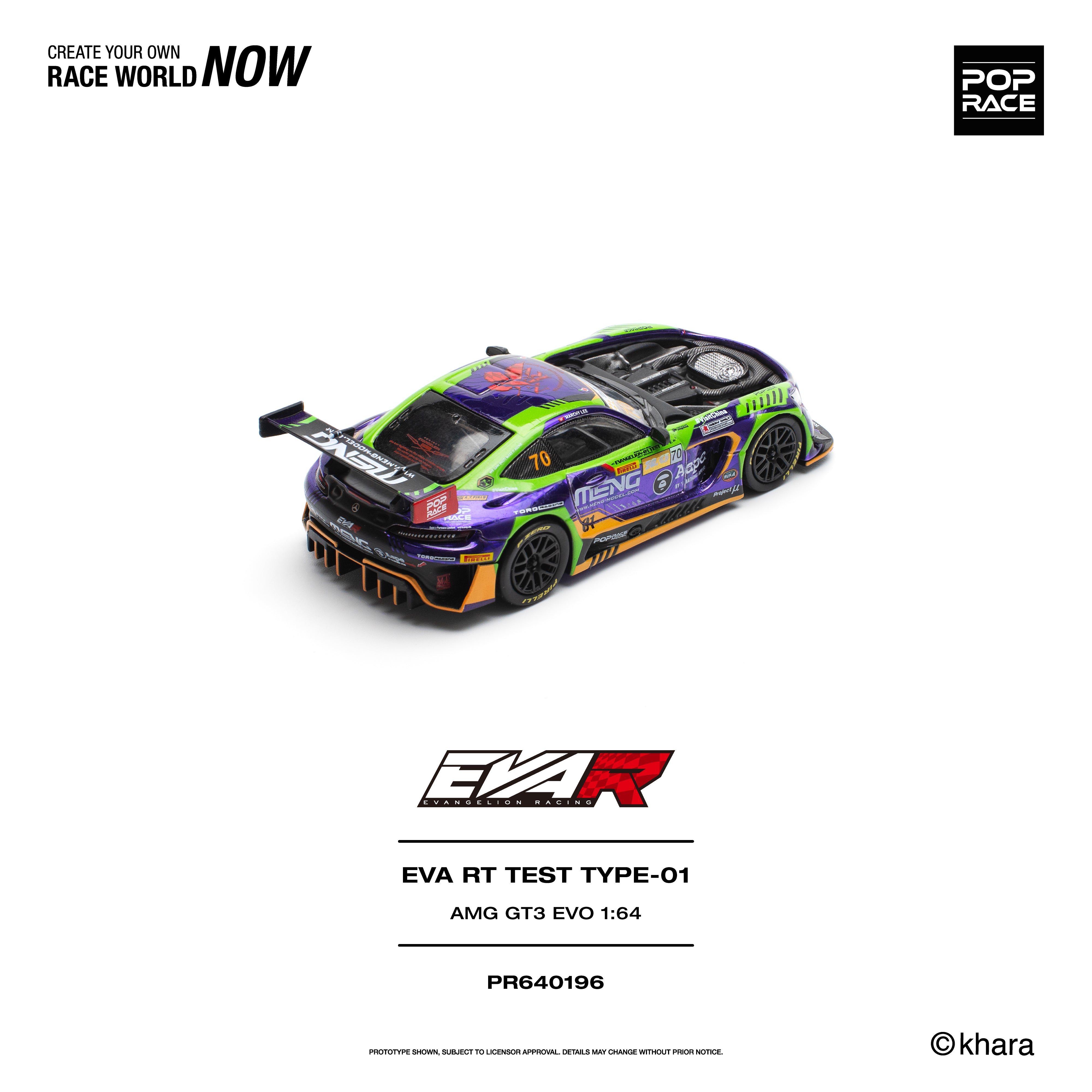 *PRE-ORDER* EVA RT Test Type - 01 Mercedes Benz AMG GT3 EVO Macau GP 2023, 1:64 Scale