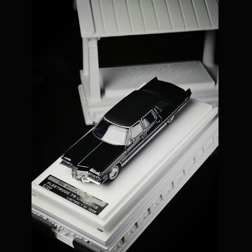 Premium scale diecast model car  – *HEC 2026* Cadillac Fleetwood 75, 1:64 Scale (Black) Collectible
