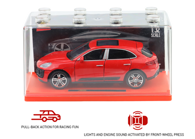 Porsche Macan - Light, Sound with Openable Doors, 1:32 Scale (Red)