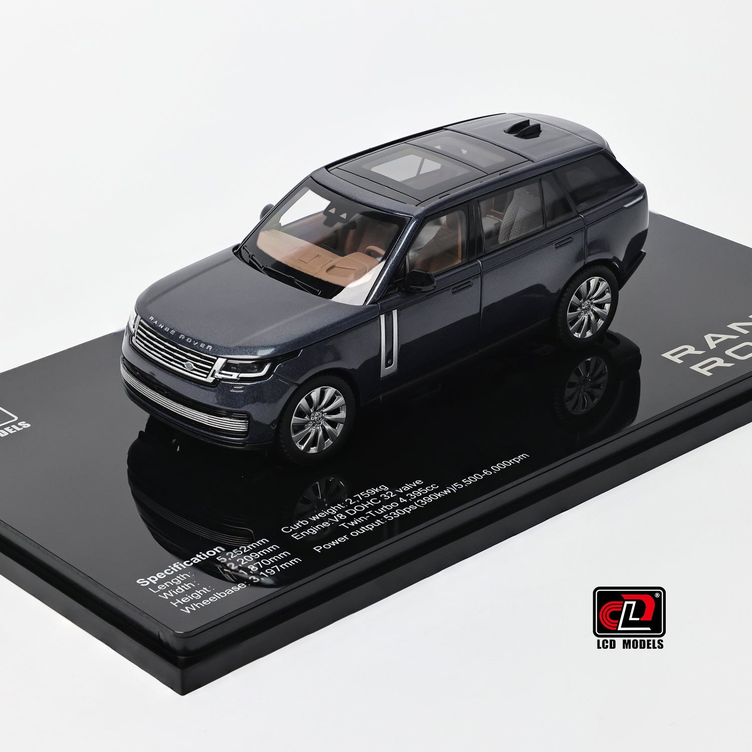 Premium scale diecast model car  – Land Rover Range Rover SV SERENITY, 1:43 Scale (Blue) Collectible