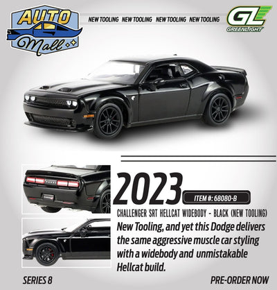 Auto Mall Series 8 - 2023 Challenger SRT Hellcat Widebody, 1:64 Scale (Black)