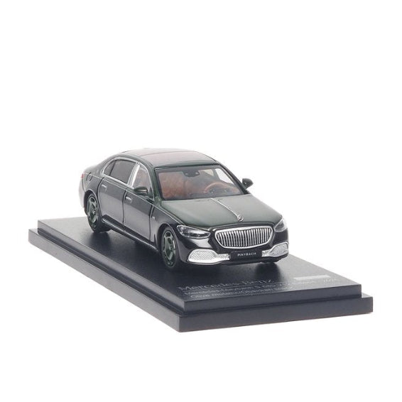 Premium scale diecast model car  – Mercedes-Benz Maybach S 680 V12 Edition - 2025, 1:64 Scale (Olive Metallic / Obsidian Black) Collectible