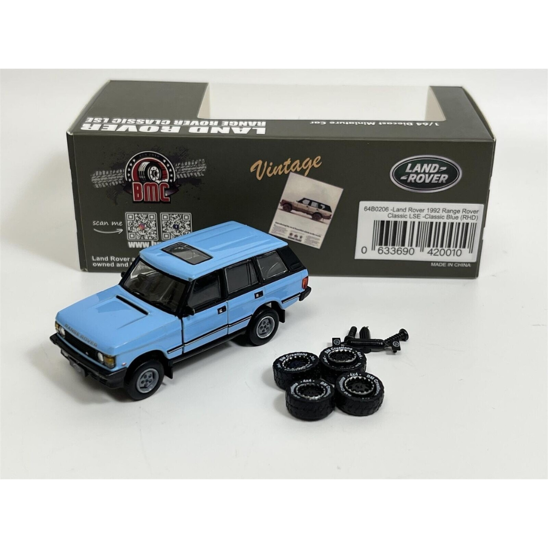 Land Rover 1992 Range Rover Classic, 1:64 Scale (Classic Blue)