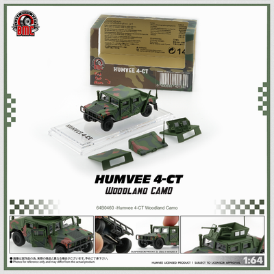 Humvee 4-CT Woodlan Camo with Stand Plate, 1:64 Scale