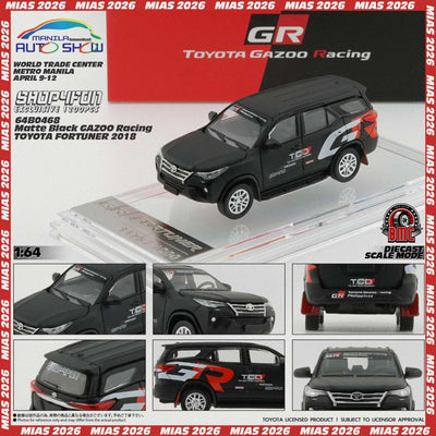 Premium scale diecast model car  – Gazoo Racing Toyota Fortuner 2018, 1:64 Scale (Matte Black) - Limited to 1200 Pcs Collectible