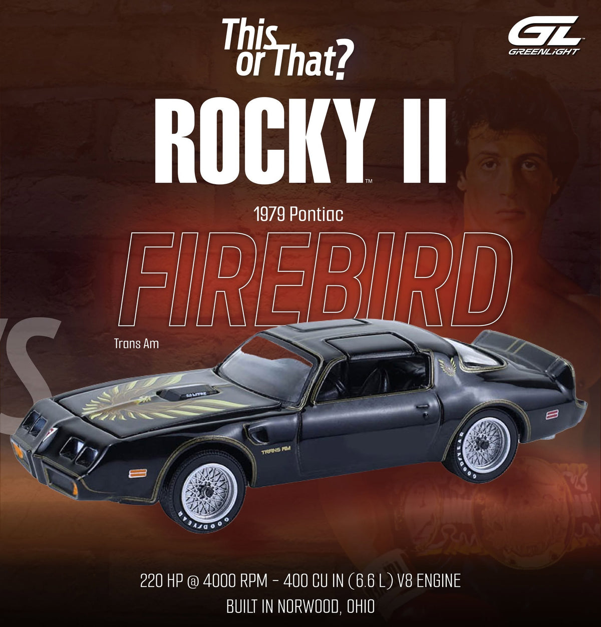 Rocky II (1979) - 1979 Pontiac Firebird Trans Am Solid Pack, 1:64 Scale